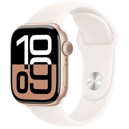 Apple Watch Series 10 GPS 42 mm Aluminiumgehäuse Sport Band Blassrosa M/L